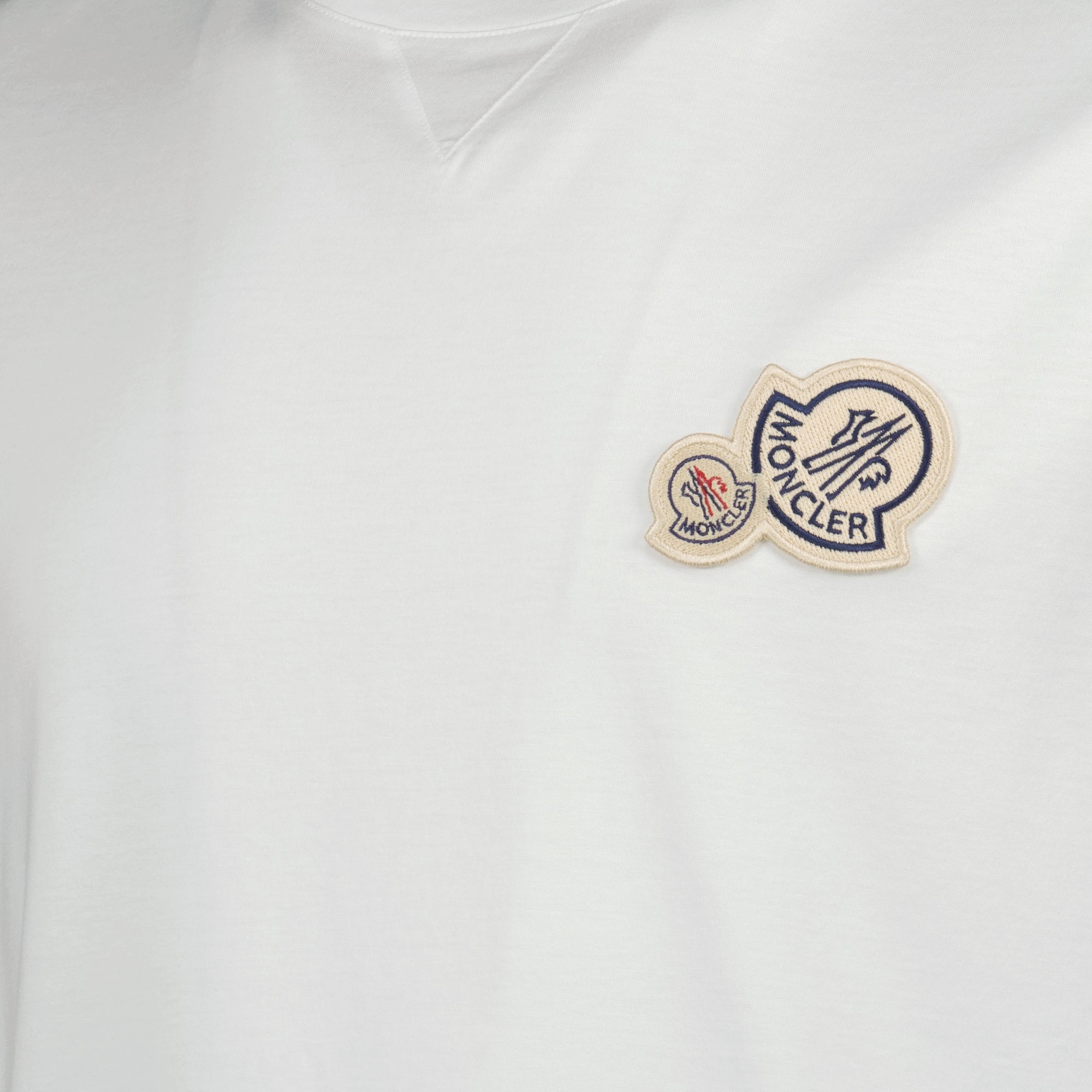 Image of White Logo T-Shirt by Moncler for Men - Season Autumn-Winter 2025 - Detail View 5