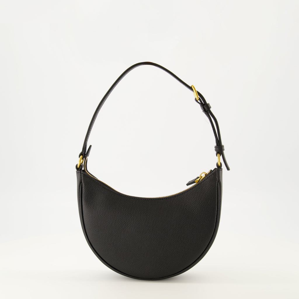 mini hobo bag, Valentino Garavani, black handbag, grained calfskin, chic accessories