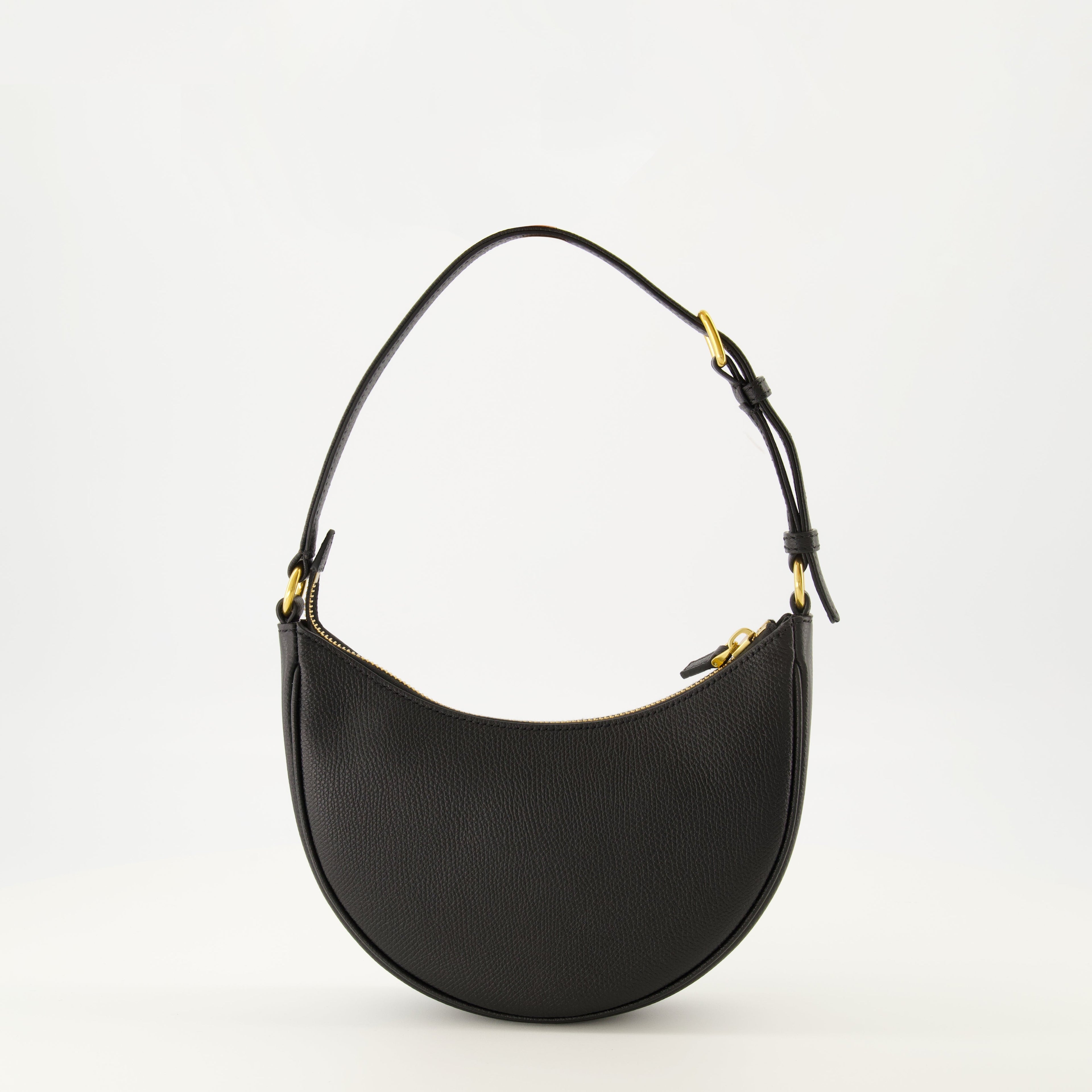 Mini Hobo Bag in Black Leather