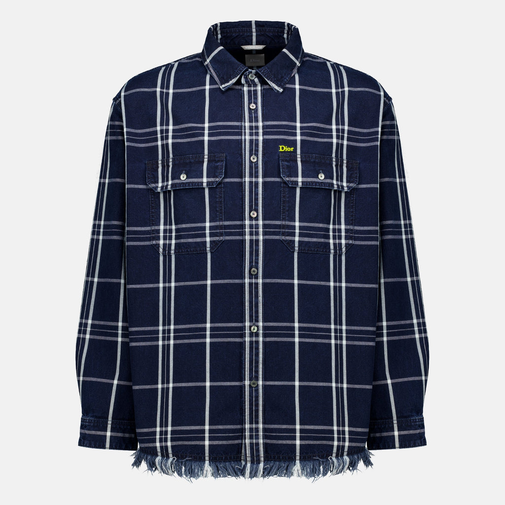 Camisa de Cuadros Azul Sobredimensionada