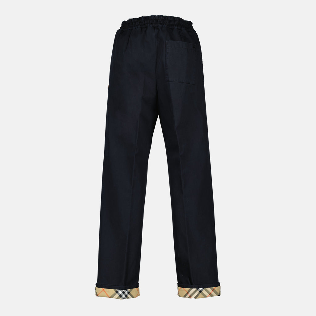 black gabardine trousers burberry men 15636663730556