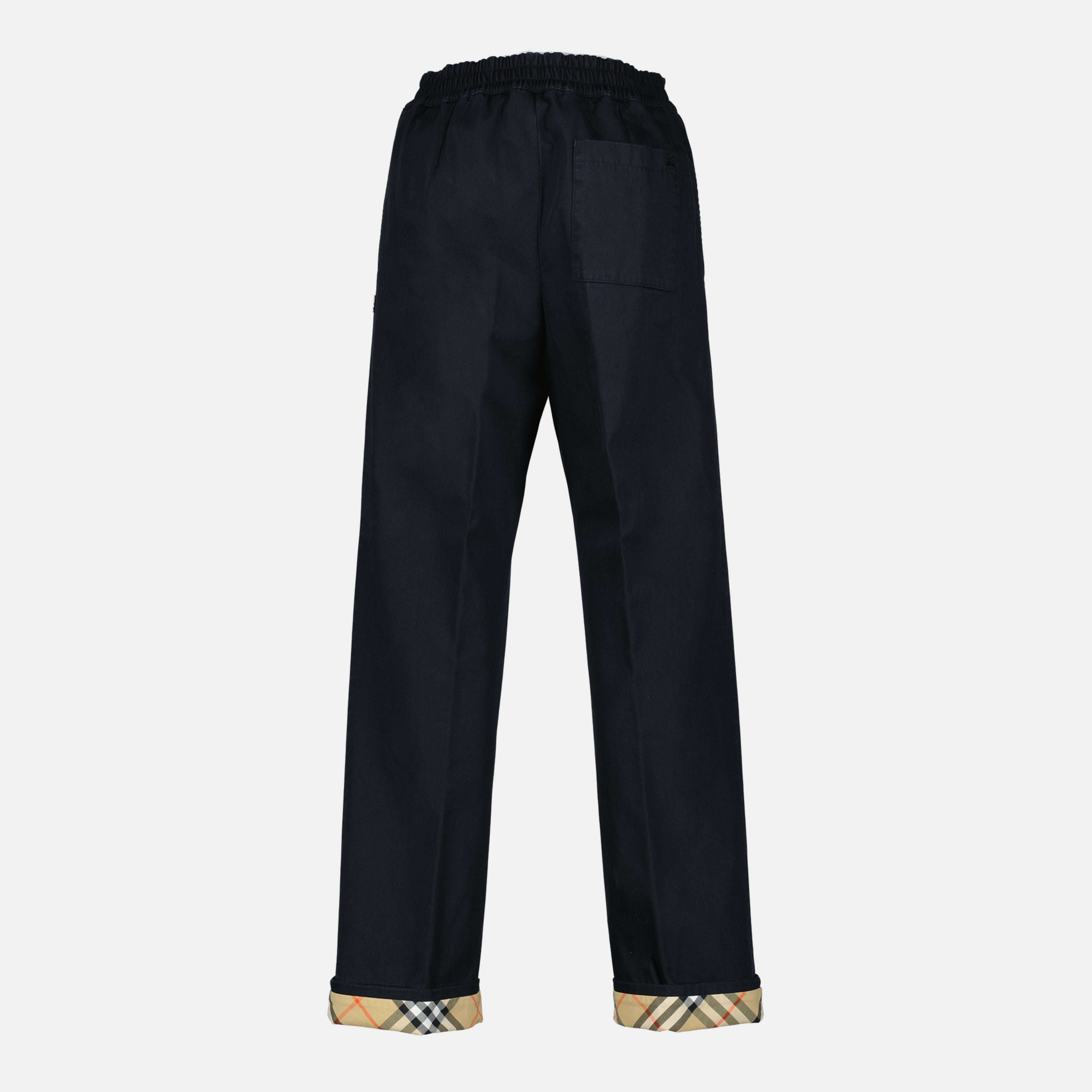 black gabardine trousers burberry men 15636663730556