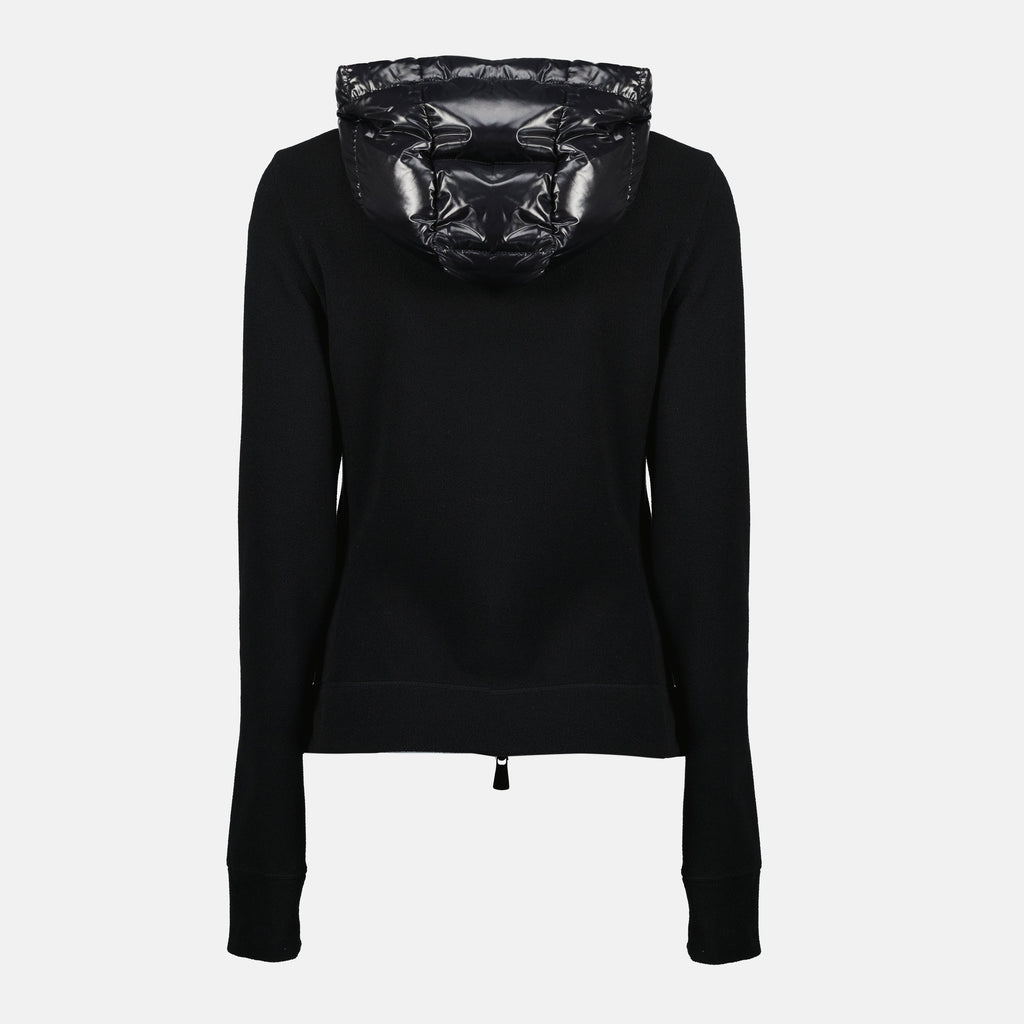 Moncler Grenoble cardigan, black zip cardigan, Autumn-Winter collection, women's fashion, high-end outerwear