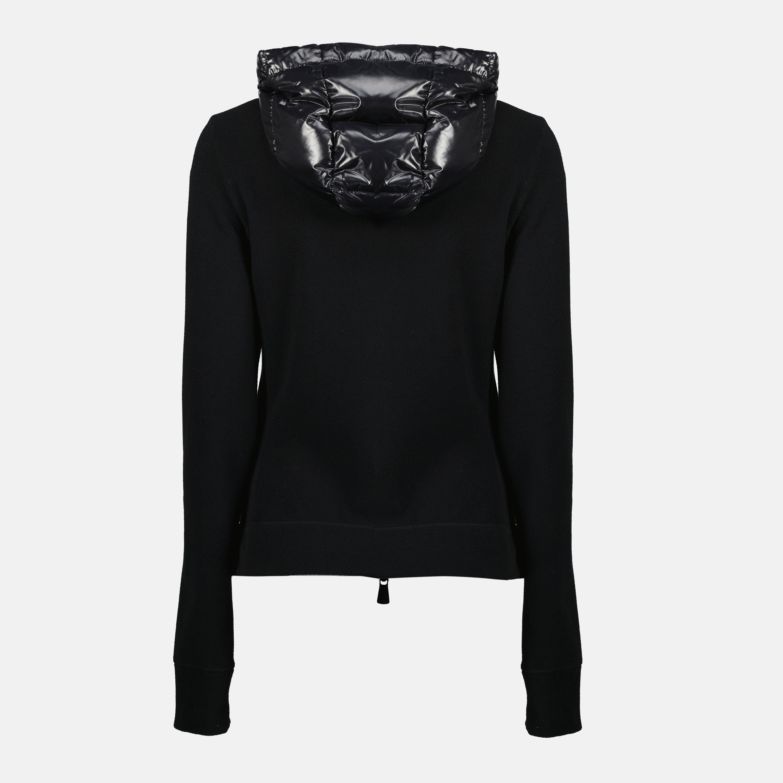 Moncler Grenoble cardigan, black zip cardigan, Autumn-Winter collection, women's fashion, high-end outerwear