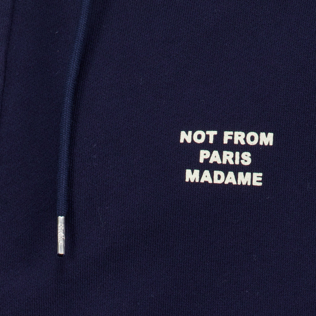 Navy Slogan Zip-Up Sweatshirt