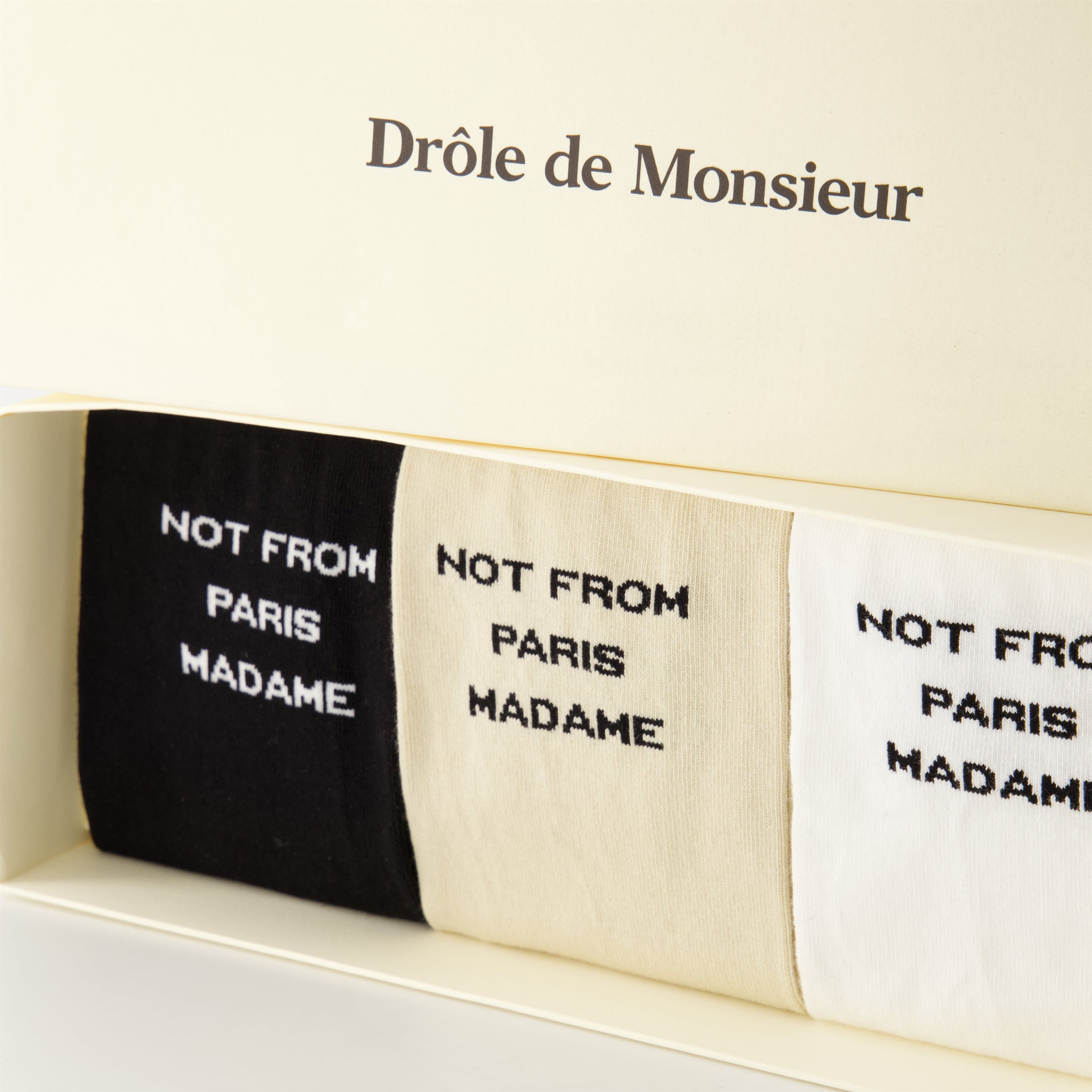 slogan socks, Drole De Monsieur, cotton socks, stylish socks, men's fashion accessories