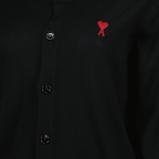 Ami de coeur, wool cardigan, black cardigan, embroidered logo, women's fashion