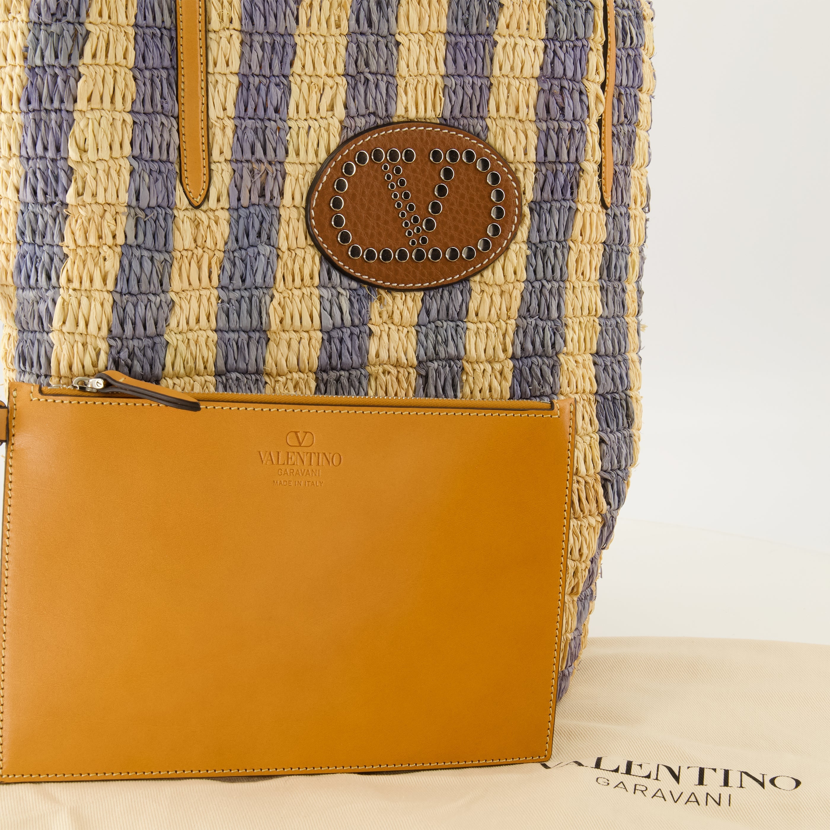 Borsa in Raffia a Righe