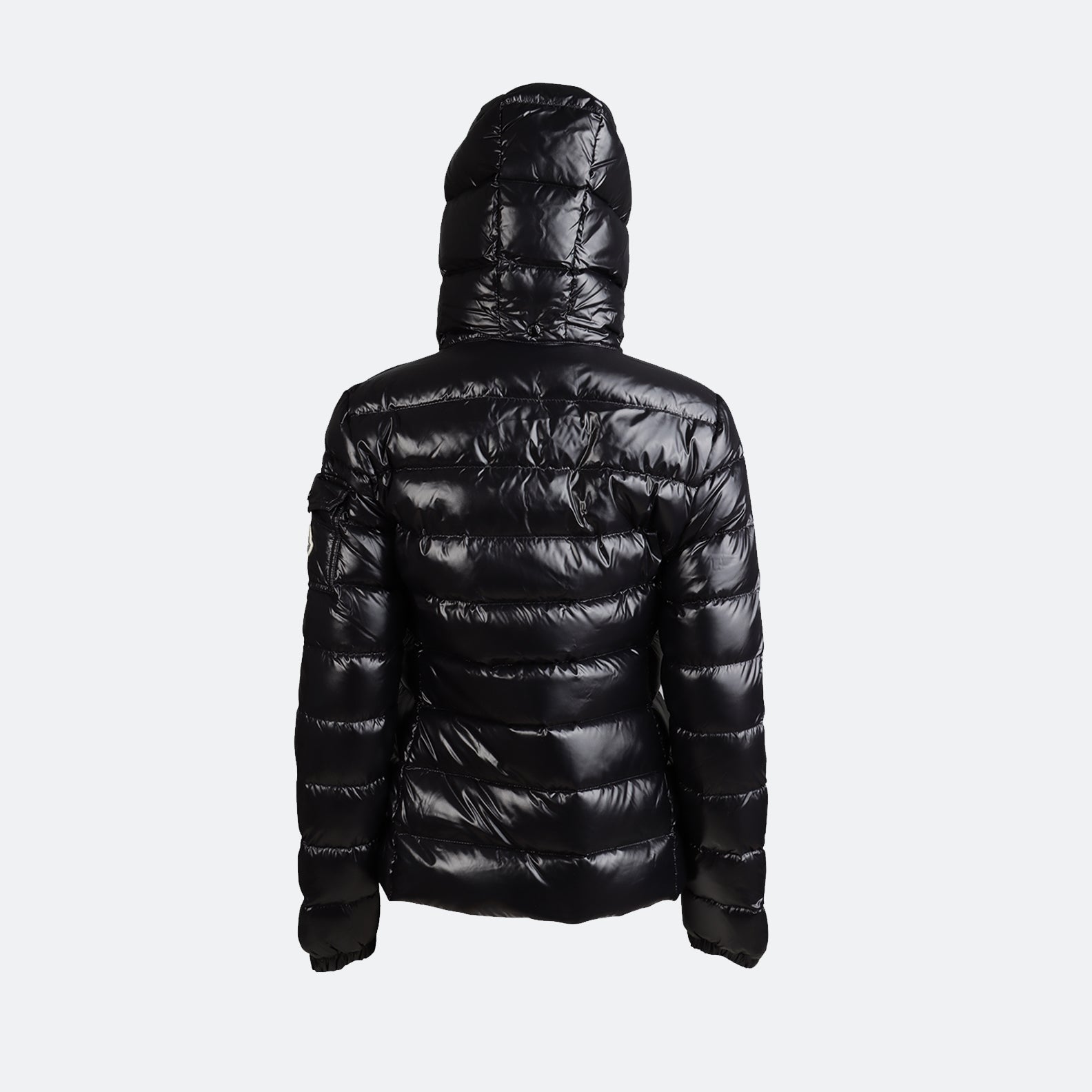 Black down jacket, Moncler Bady, nylon jacket, luxury winter wear, high collar jacket