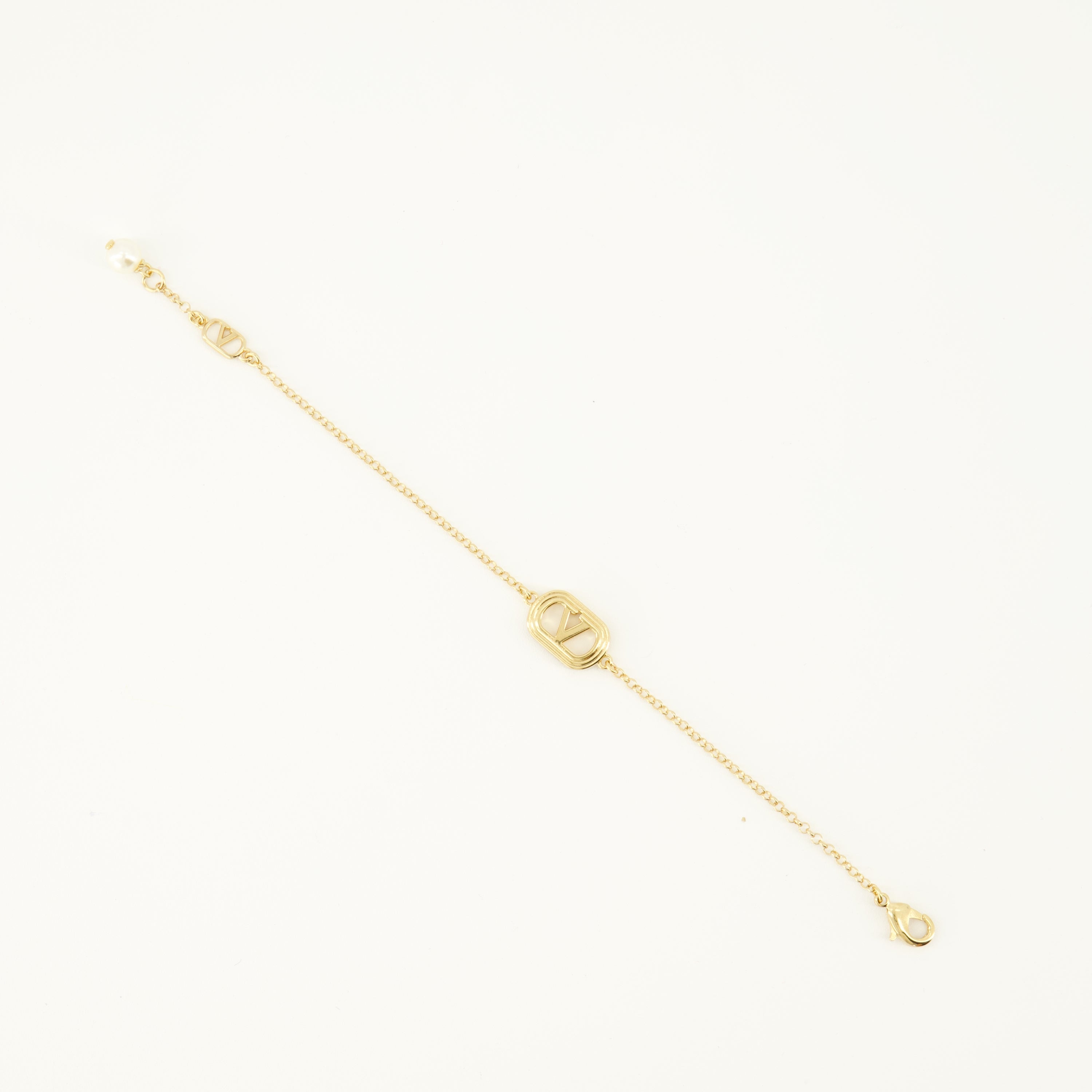 Vlogo bracelet, Valentino accessories, Swarovski pearl, gold bracelet, Valentino jewelry