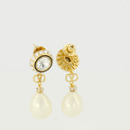 Vlogo Pearl and Crystal Earrings