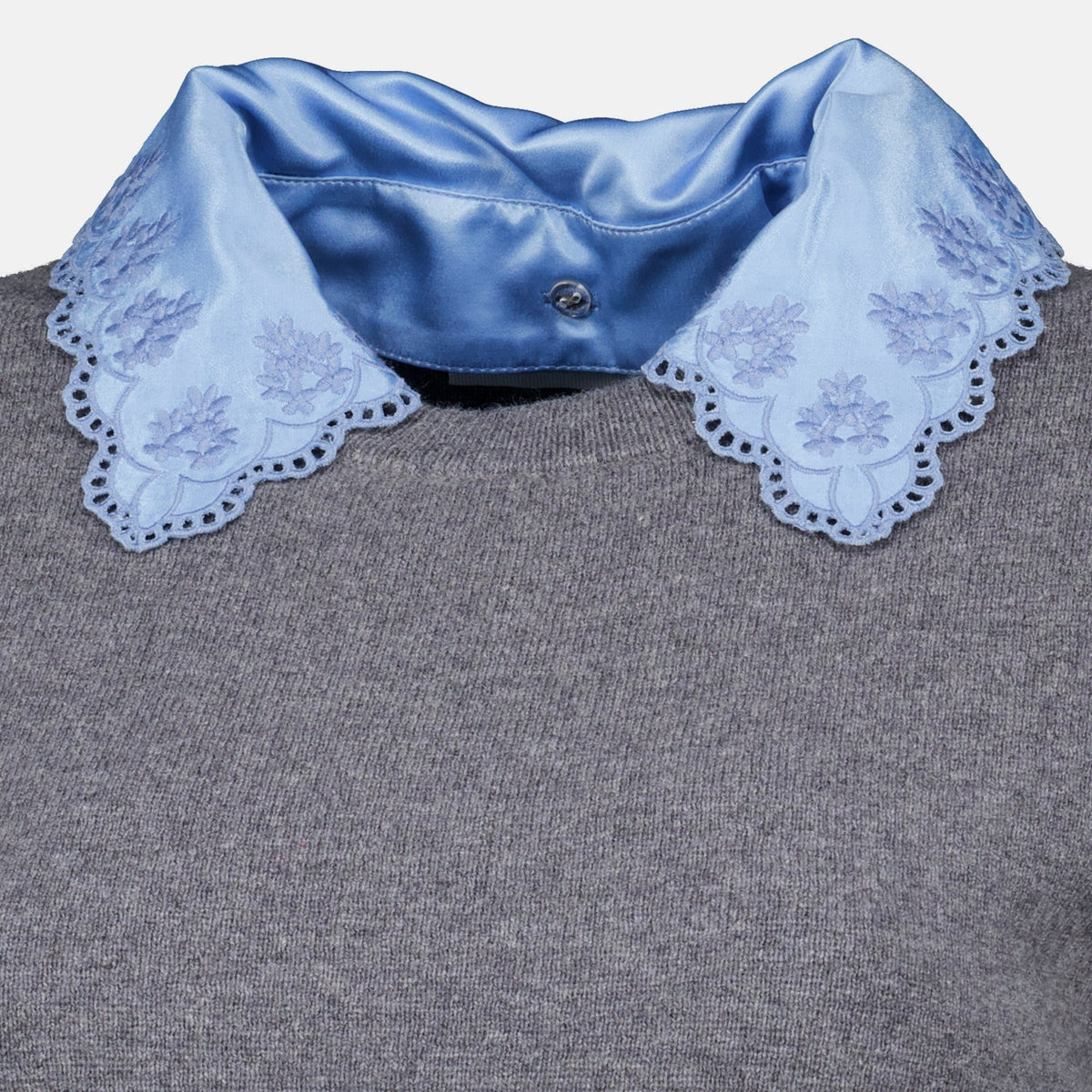Pull gris en laine et cachemire