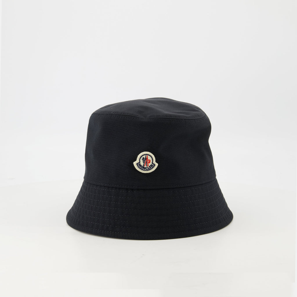 Moncler bob hat, cotton hat, black hat, felt logo hat, Spring-Summer collection