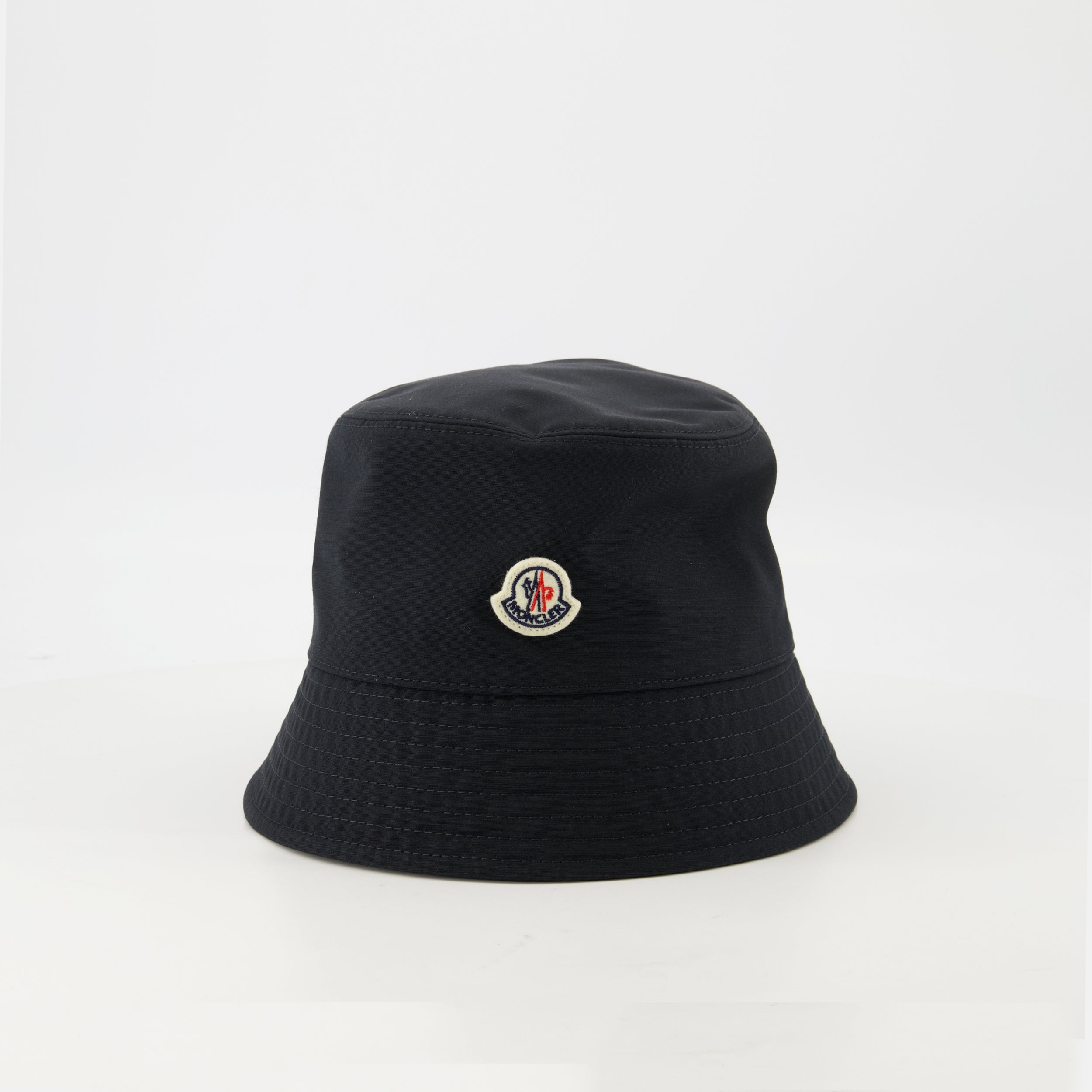 Moncler bob hat, cotton hat, black hat, felt logo hat, Spring-Summer collection