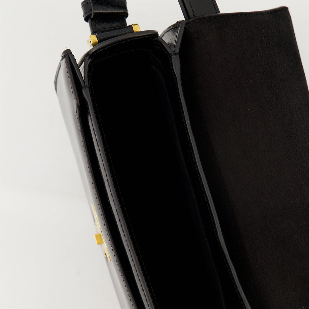 black leather bag, AMI Paris bag, unisex accessories, chic leather handbag, stylish bag