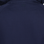 ネイビーのジップアップスウェットシャツ