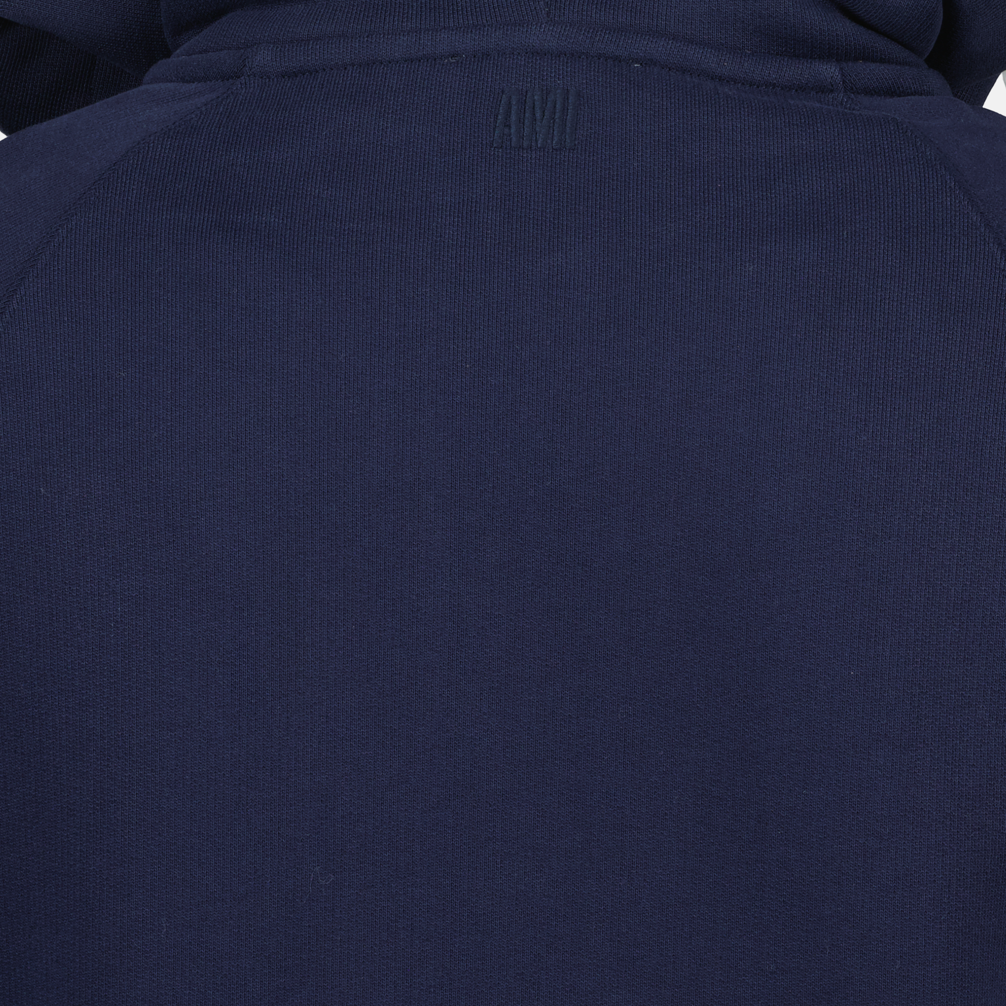 ネイビーのジップアップスウェットシャツ