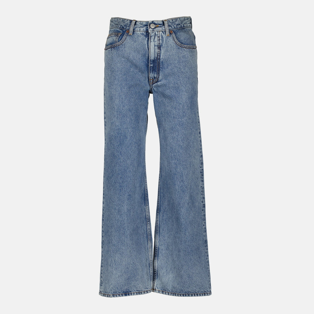 Image of Wide-Leg Vintage Denim Jeans by Mm6 for Women - Season Autumn-Winter 2025 - Front View