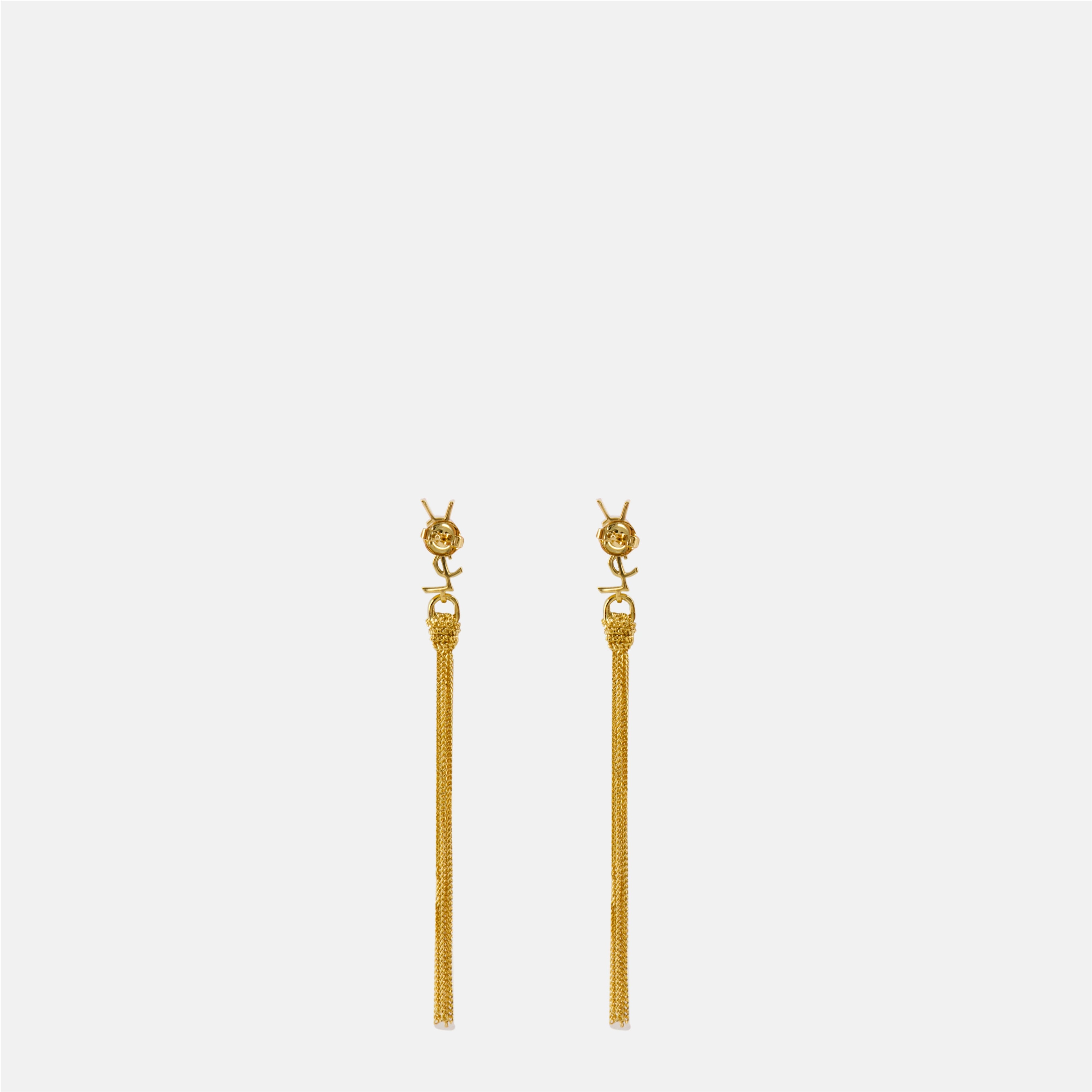 Cassandre earrings, Saint Laurent jewelry, gold earrings, elegant accessories, brass earrings