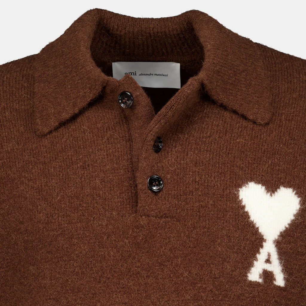 Pull en laine et alpaga marron