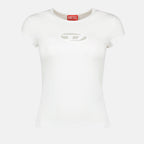 Image of White Cotton T-Shirt T-Angie by Diesel for Women - Season Autumn-Winter 2024 - Front View