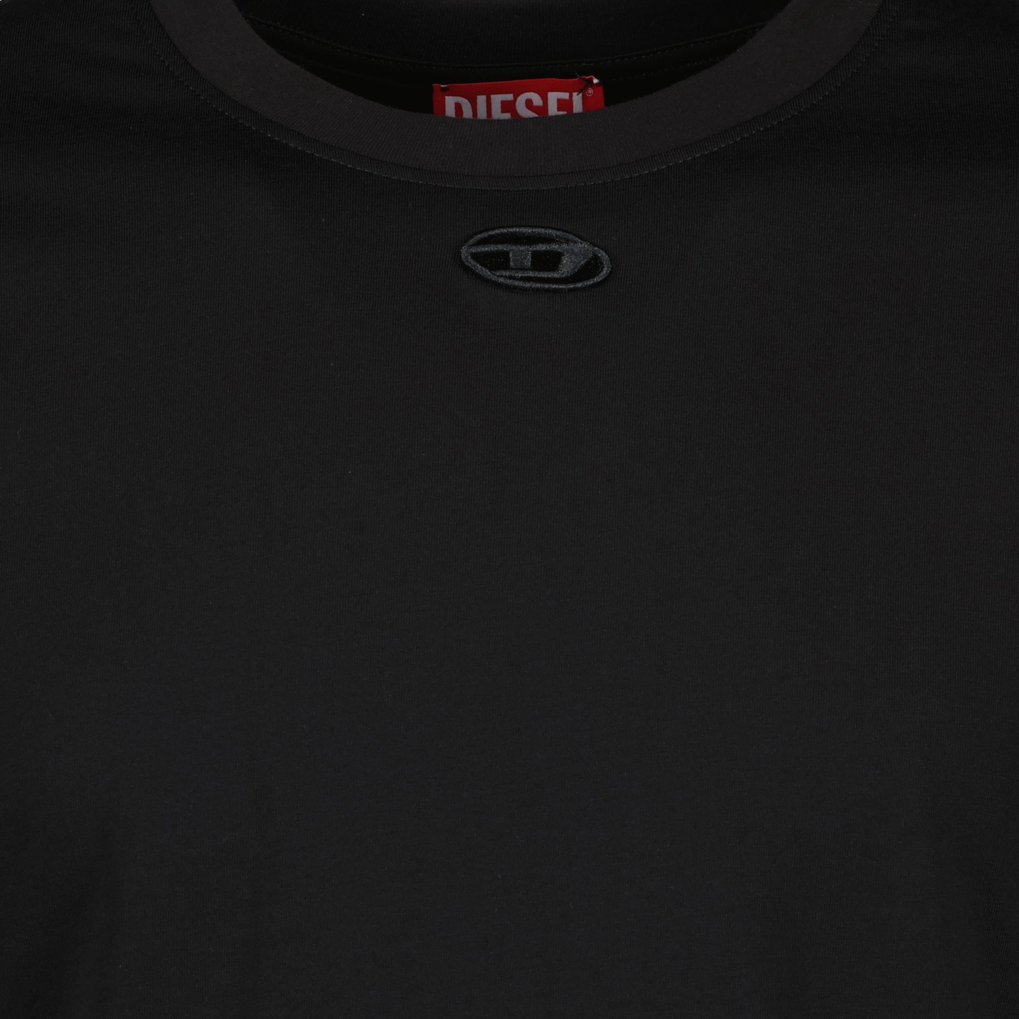 Diesel T-shirt, black T-shirt, Oval D logo, cotton tee, men's contemporary wear
