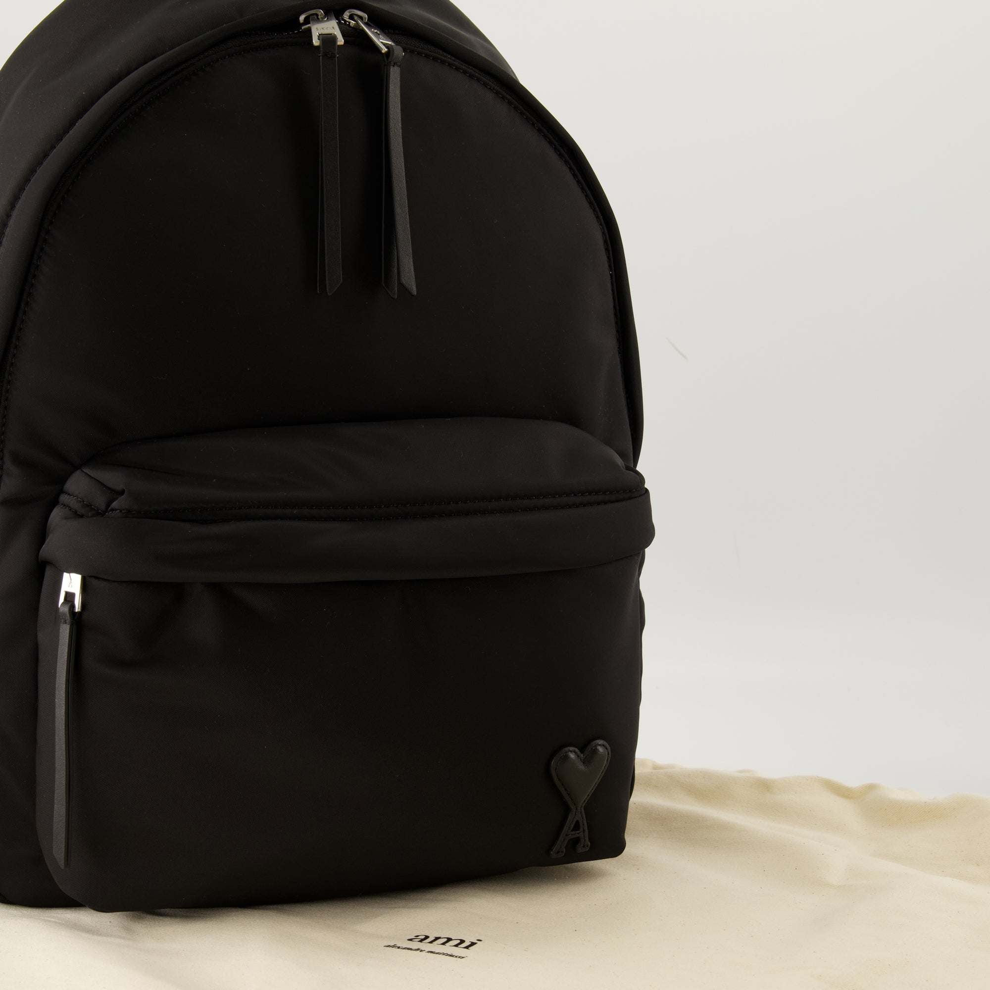 Nylon backpack, AMI Paris bags, unisex backpack, designer backpacks, fashionable backpacks