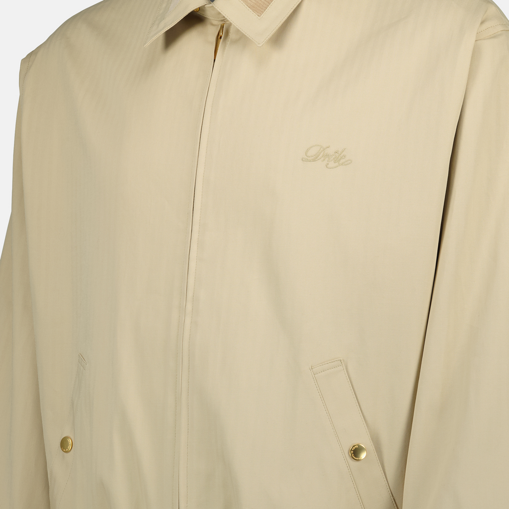 Beige Cotton Bomber Jacket
