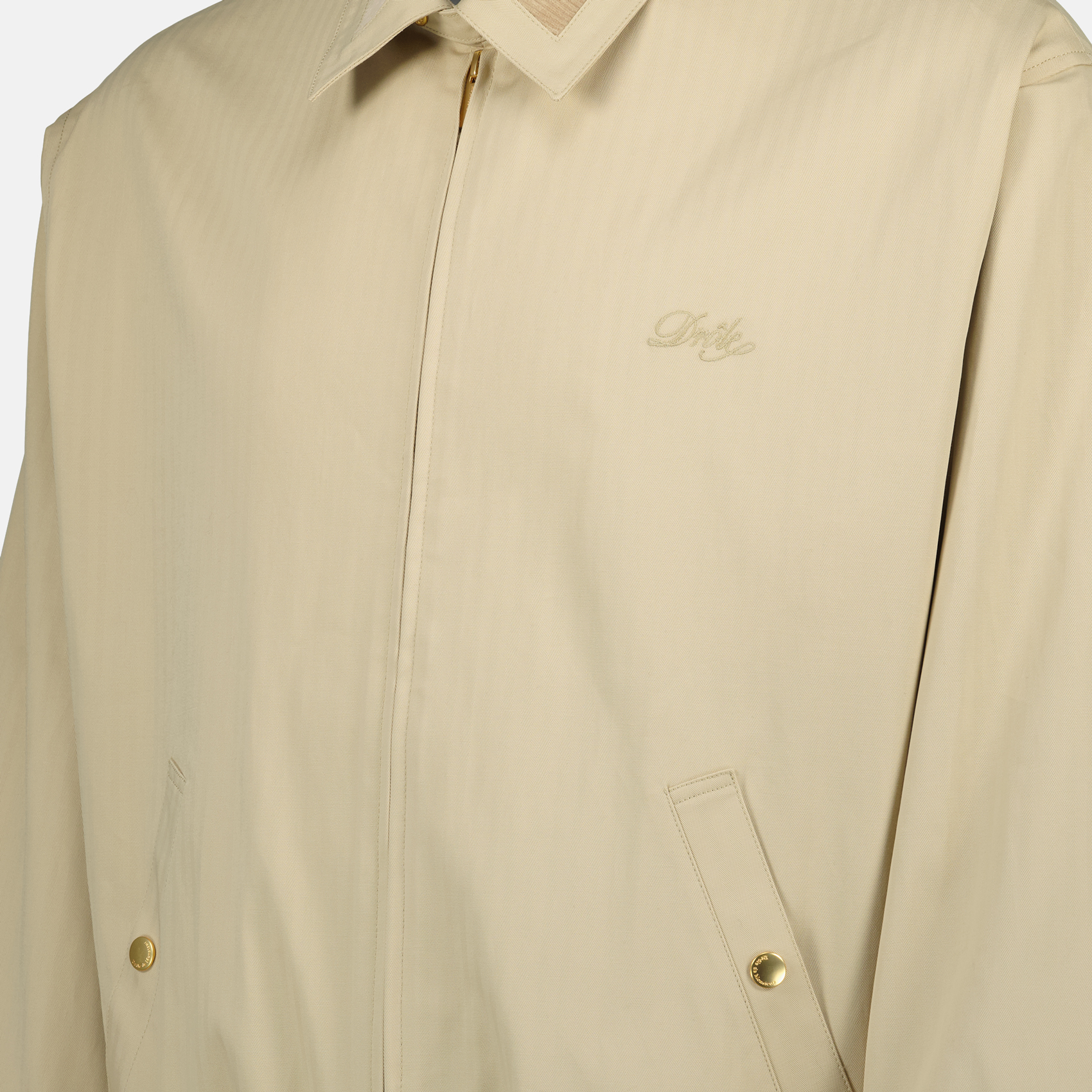 Beige Cotton Bomber Jacket