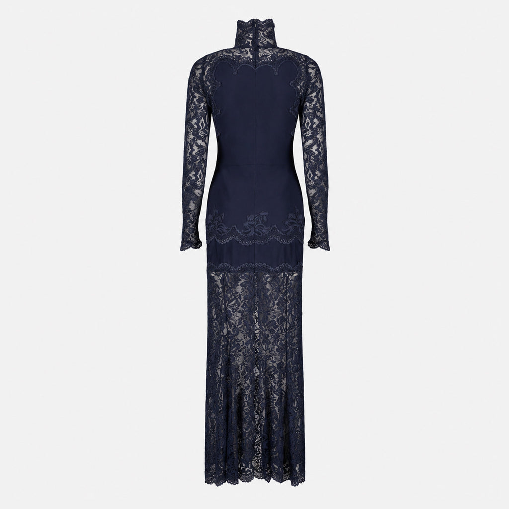Navy Lace Long Dress