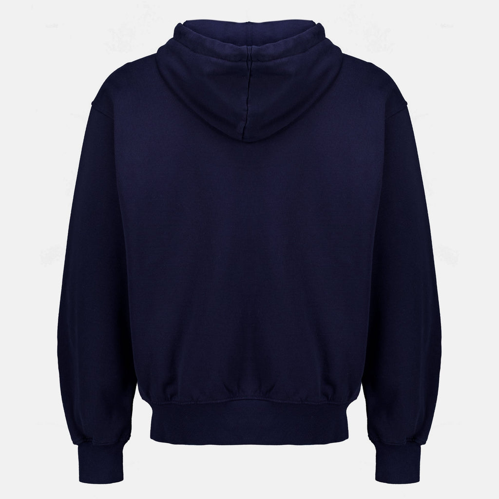 Navy Slogan Zip-Up Sweatshirt