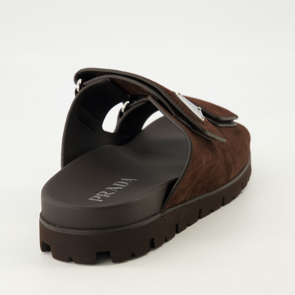 Prada Brown Suede Sandals