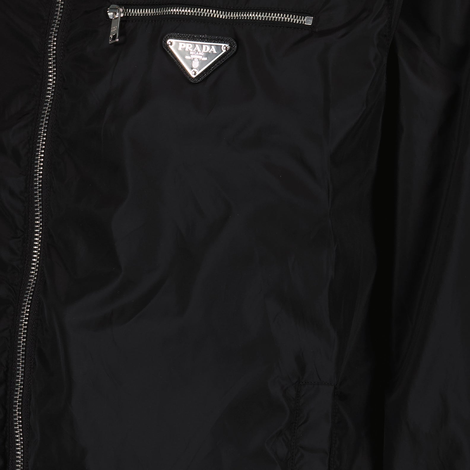 Prada bomber jacket, black bomber jacket, Re-Nylon jacket, luxury menswear, Autumn-Winter 2024