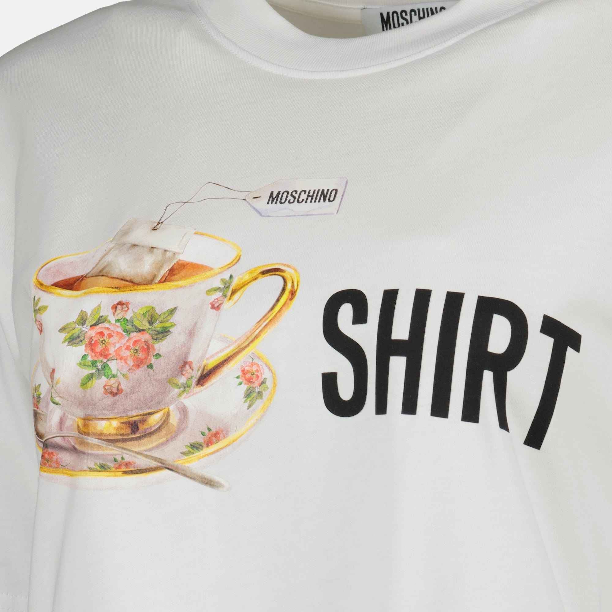 Moschino t-shirt, printed t-shirt, cotton t-shirt, casual wear, women's fashion