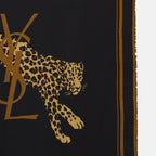 Image of Le Carré Léopard en Laine by Saint Laurent for Men - Season Autumn-Winter 2025 - Detail View 2