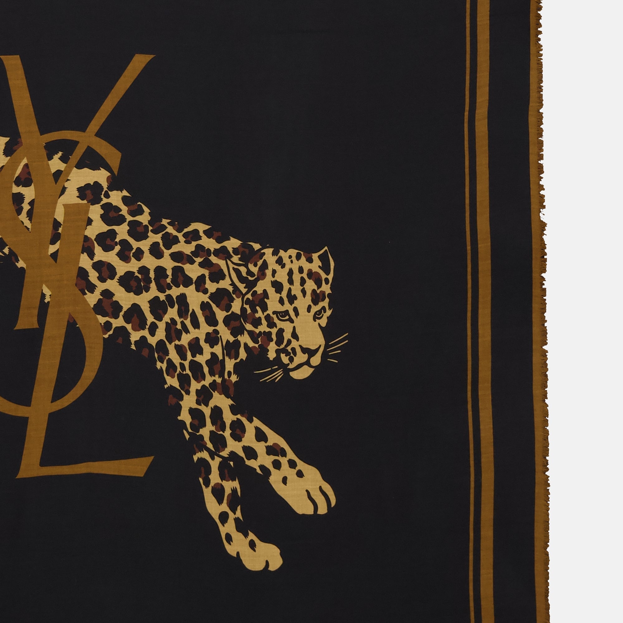 le carre leopard en laine saint laurent men 15546867581308