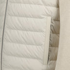 Moncler cardigan, beige cardigan, bi-material clothing, cashmere wool blend, Autumn Winter 2025