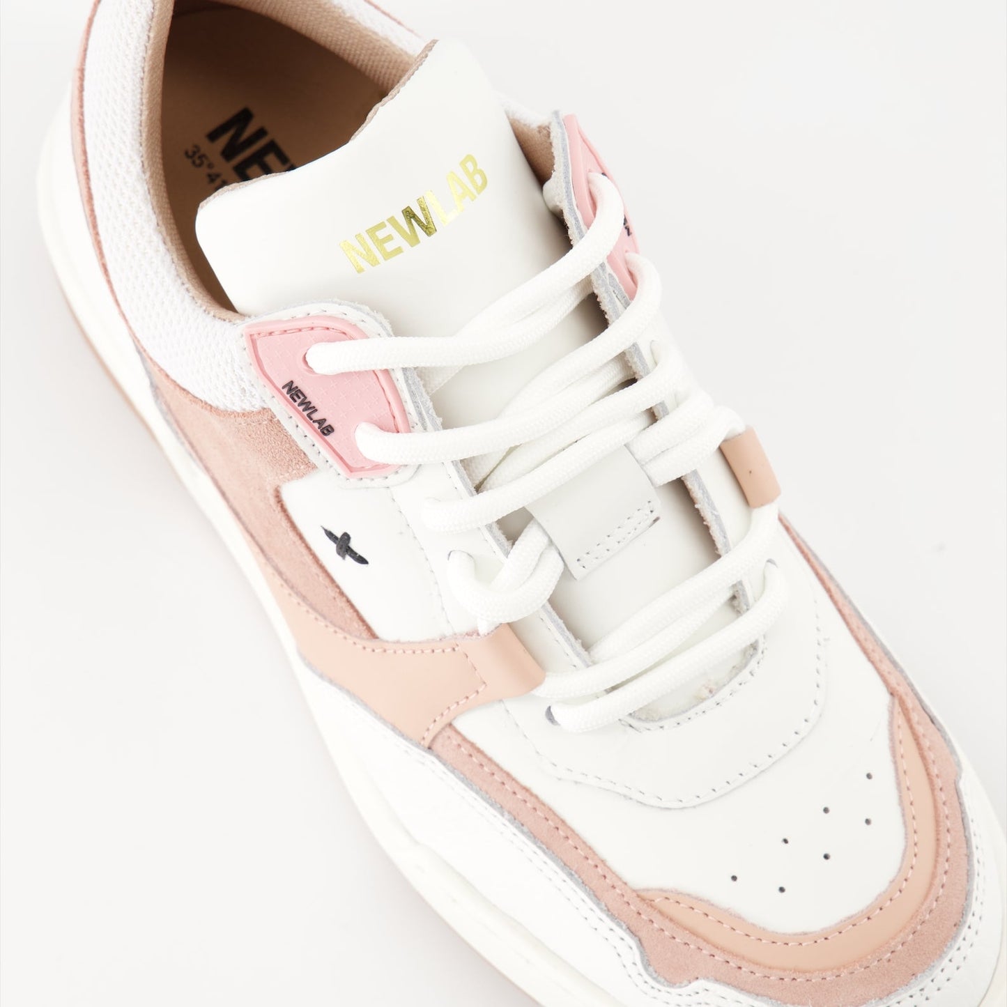 luxury sneakers, New Lab NL12, leather AppleSkin, white and pink sneakers, Spring-Summer 2024