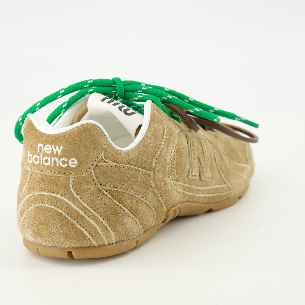 New Balance sneakers, Miu Miu collection, 530 SL model, designer footwear, beige sneakers