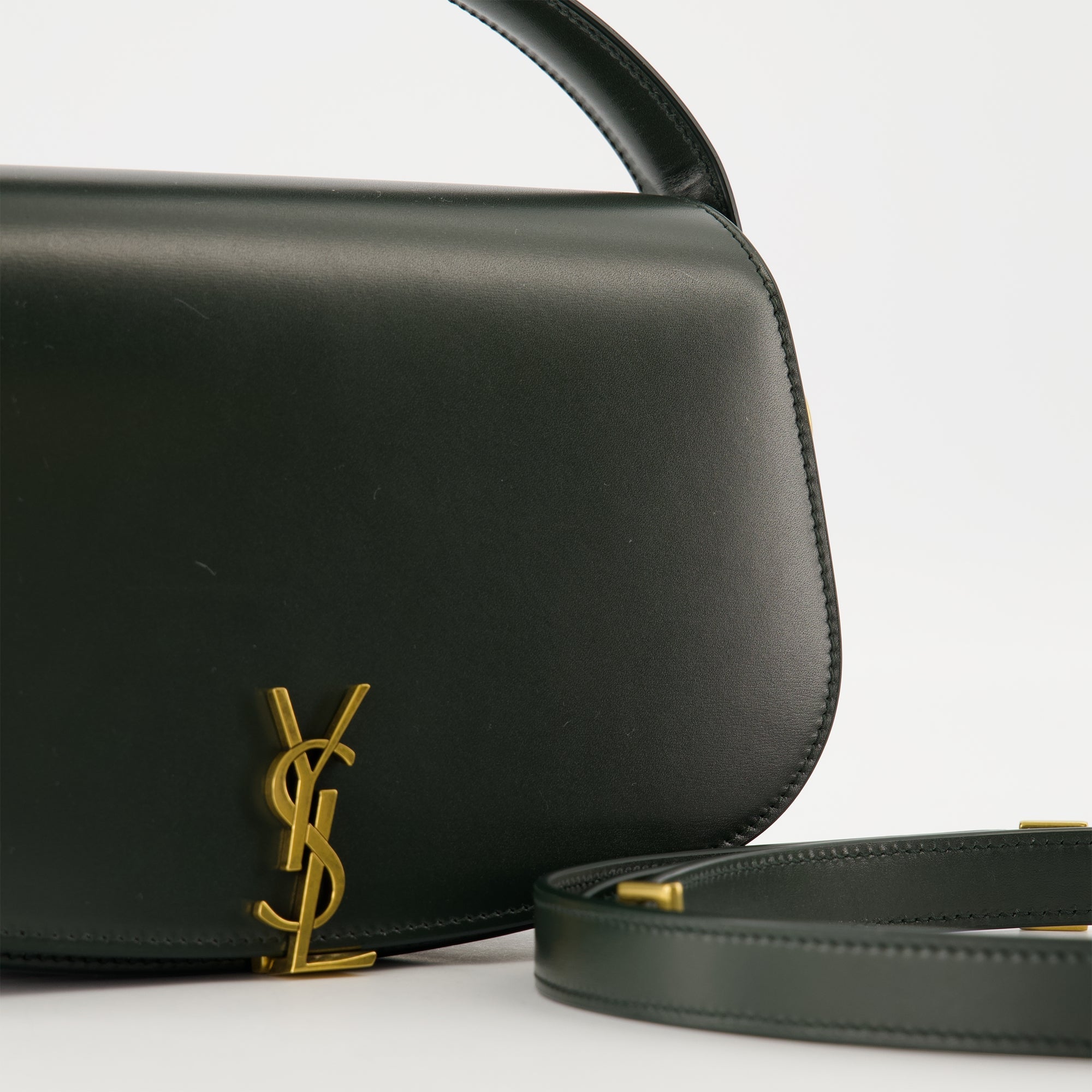 Saint Laurent, Voltaire bag, dark green bag, calf leather bag, luxury accessories