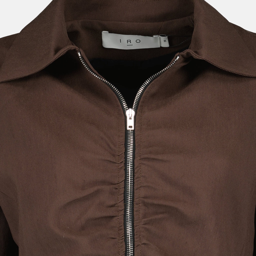 Brown Gathered Jacket