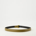 Image of Cassandre Kaki Belt by Saint Laurent for Women - Season Autumn-Winter 2025 - Back View