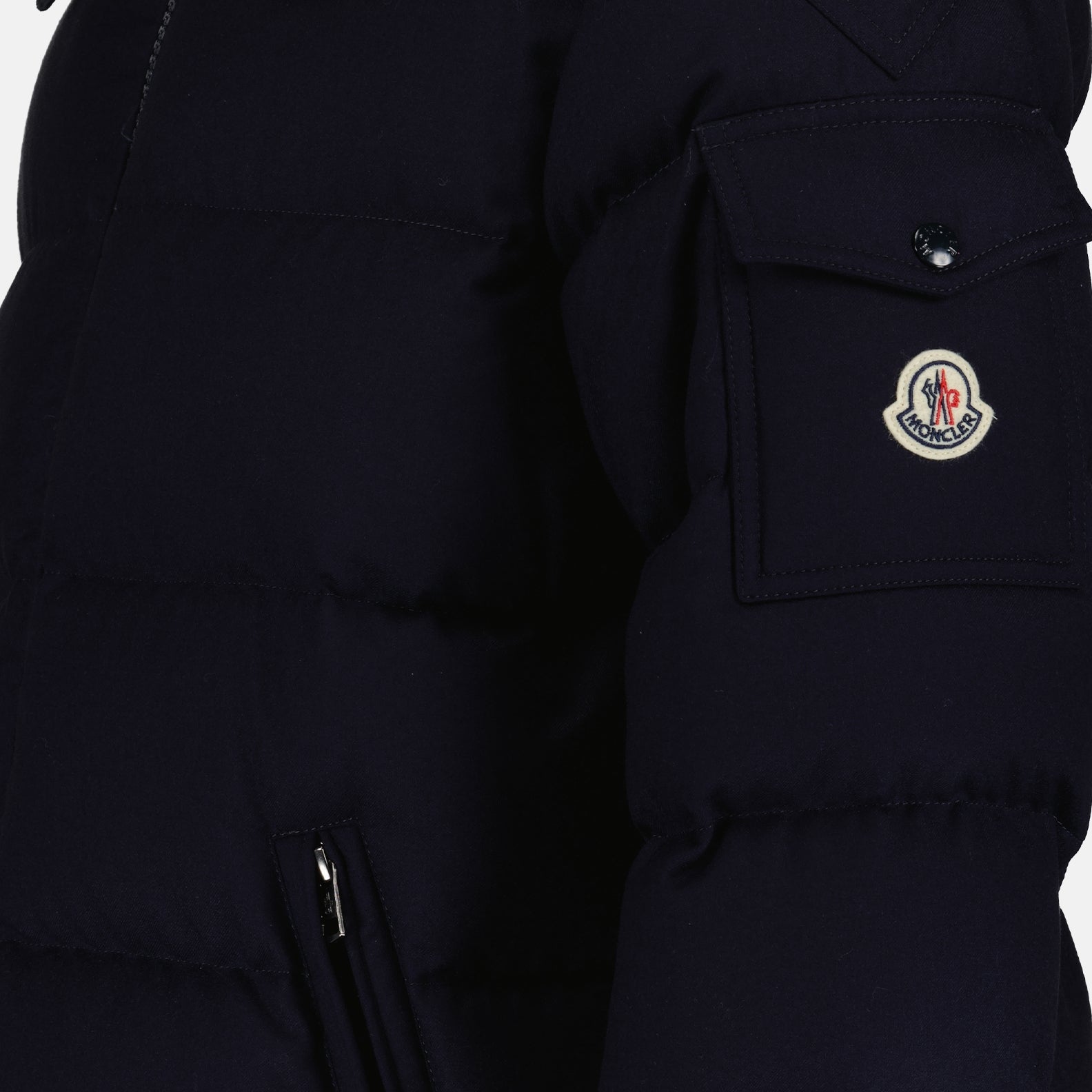 Montgenevre, Wool Puffer Jacket, Moncler, Navy Jacket, Luxury Winter Wear