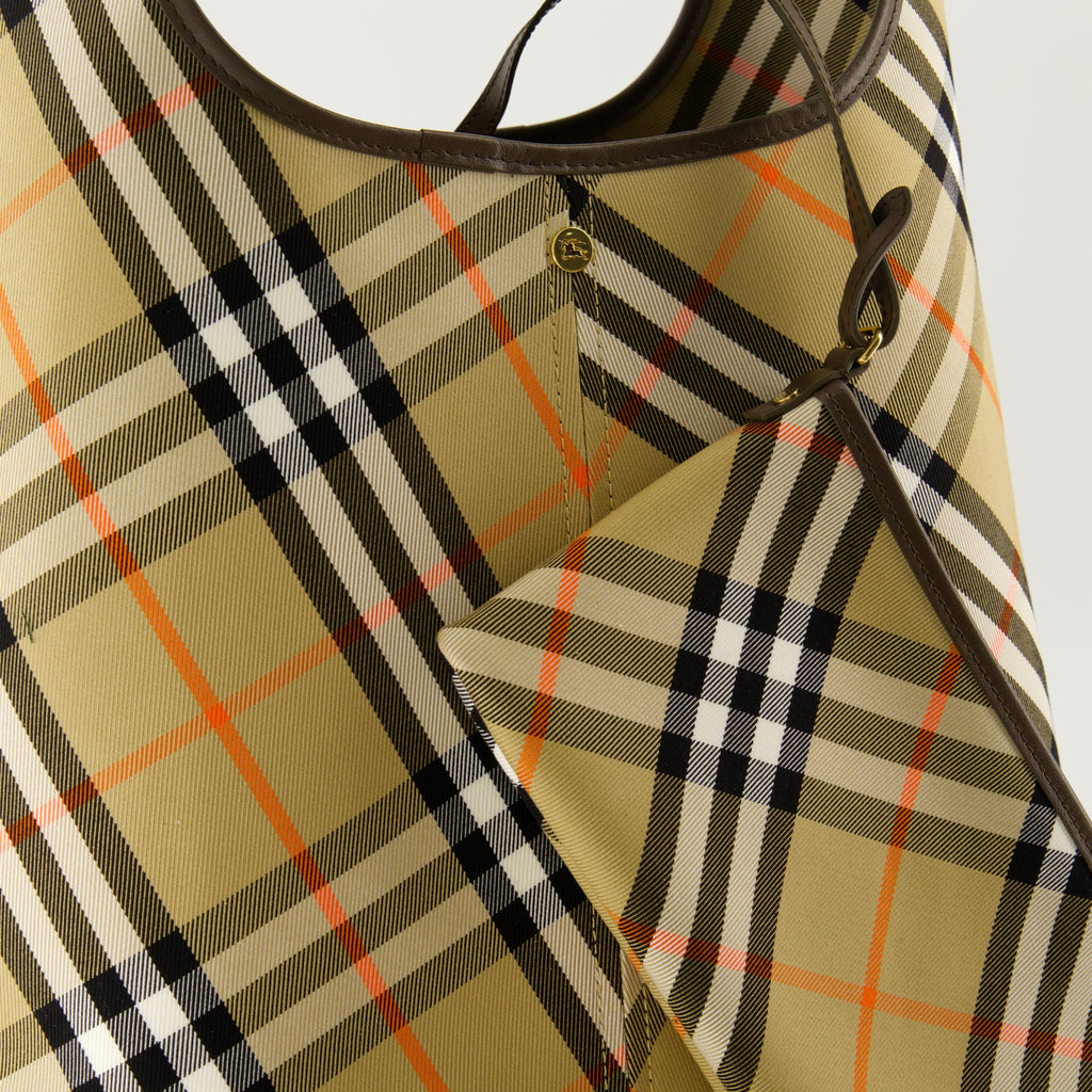 Plaid tote bag, Hobo bag, Burberry Autumn-Winter 2024, Vintage check bag, Luxury accessories
