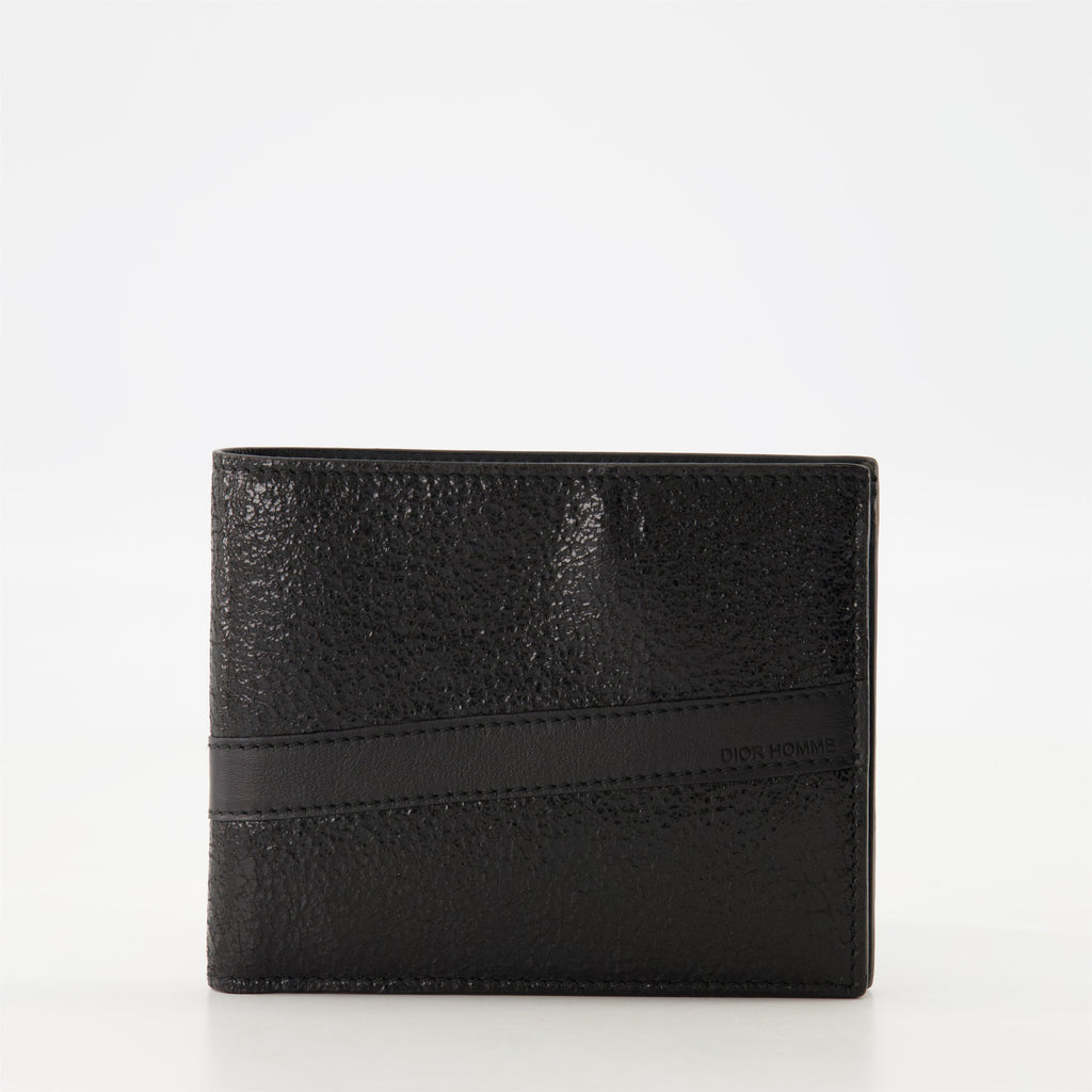 black wallet, textured leather wallet, designer wallet, men's accessories, sophisticated wallet