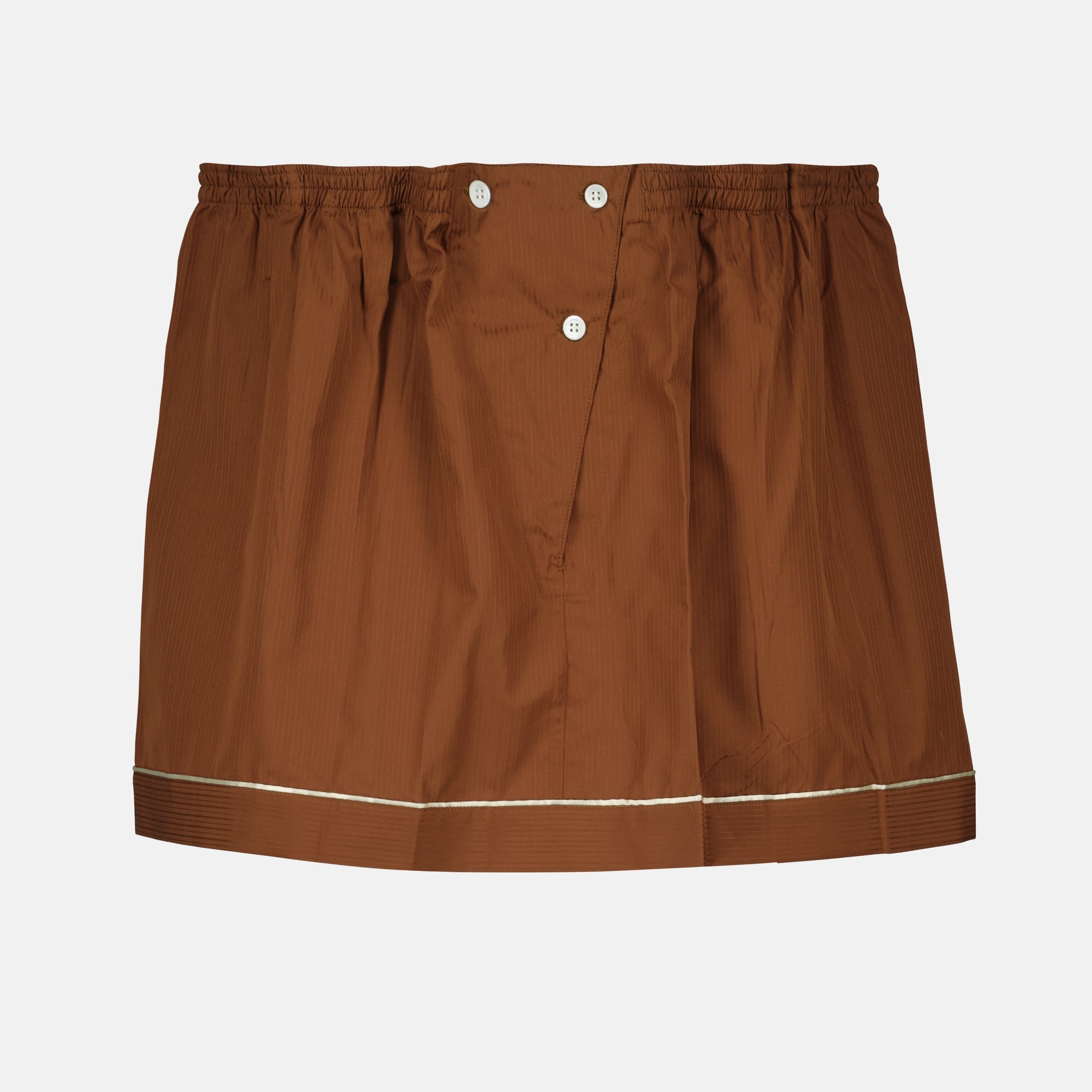 Prada mini skirt, brown skirt, cotton mini skirt, Autumn-Winter 2025, women's fashion