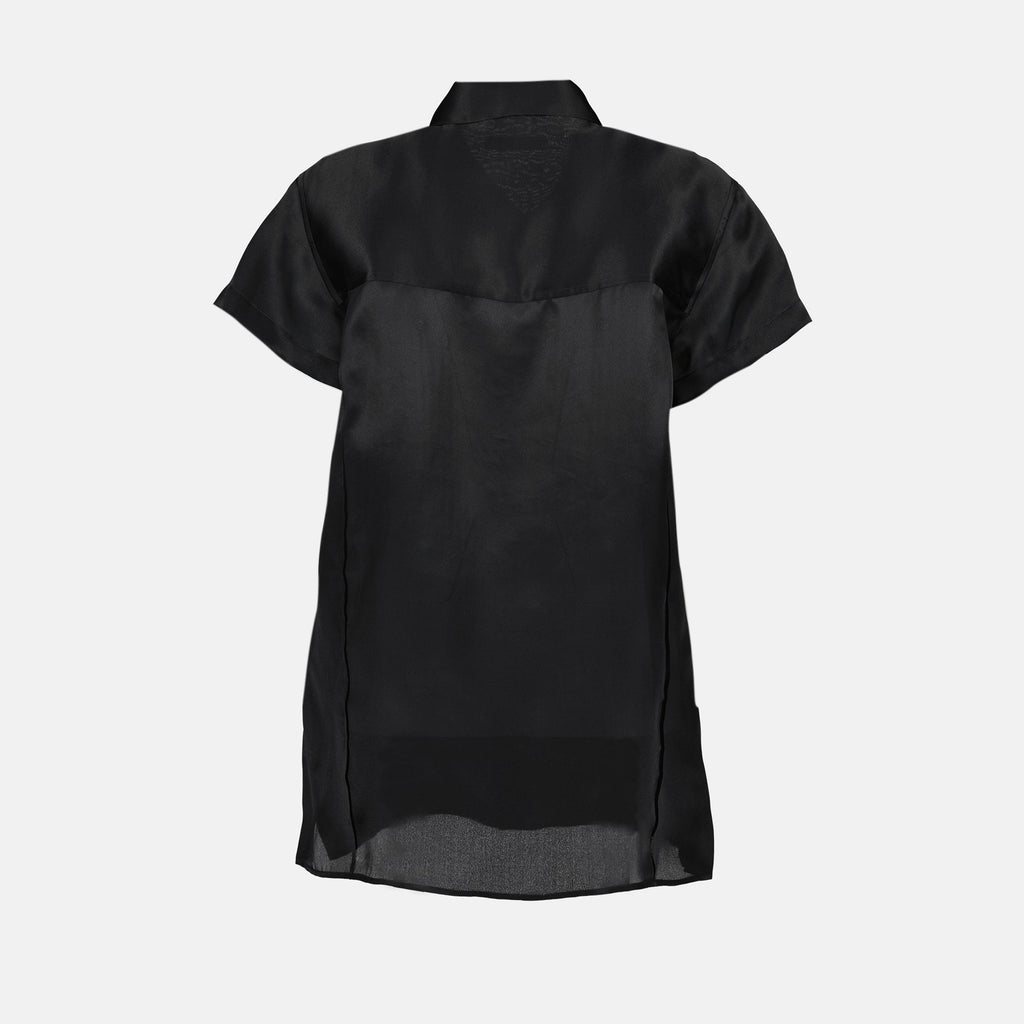 Keefe shirt, Khaite black shirt, silk shirt, women's fashion, Spring-Summer 2025 collection