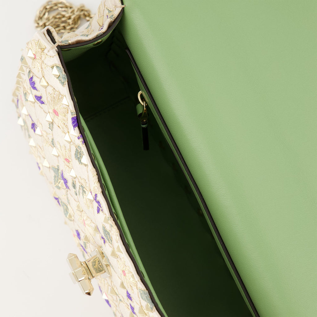 Rockstud Spike, Valentino Garavani, jacquard bag, luxury accessories, Pétales d'Amour