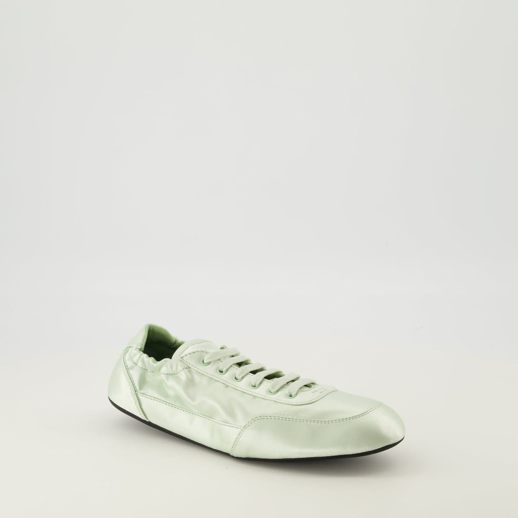 Immagine di Baskets Collapse in Verde Acqua di Prada per Donne - Stagione Primavera-Estate 2026 - Vista tre quarti frontale destra