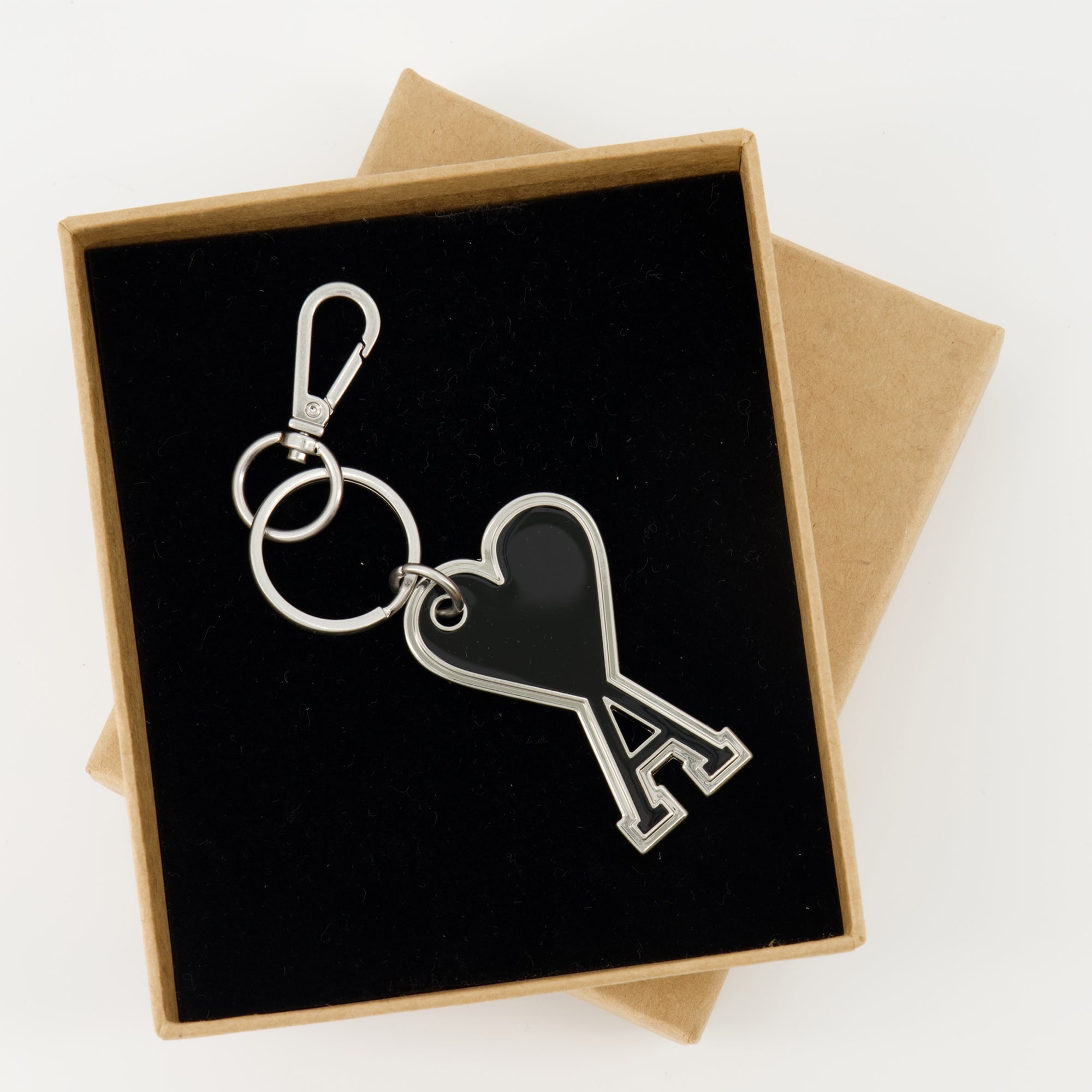 keychain, Ami de Coeur, black keychain, unisex accessory, metal keychain